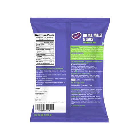 Early Foods Trial Pack Foxtail Millet and Dates Porridge Mix
