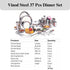 Vinod 37 Pieces Stainless Steel Dinner Set Heavy Gauge Rust free Tough and Strong Durable Dishwasher safe and ISI certified