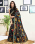 Sudathi Black Printed Chiffon Saree