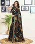 Sudathi Black Printed Chiffon Saree