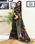 Sudathi Black Printed Chiffon Saree