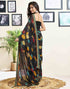 Sudathi Black Printed Chiffon Saree