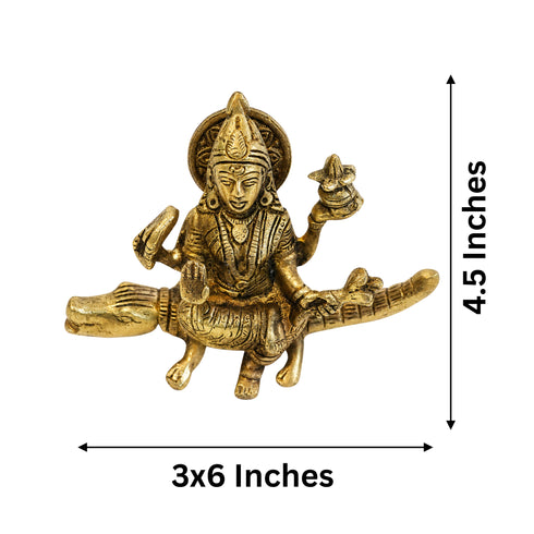 Brass Ganga Devi Spiritual Idol for Temple 745g