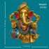 Tamas brass Ganesha adorned with turquoise stones and wearing a turban idol/statue