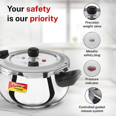 Prestige Deluxe Alpha Svachh Stainless Steel Spillage Control Junior Handi 4 L