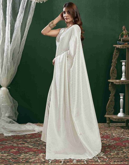 Sudathi White Woven Kanjivaram Silk Saree