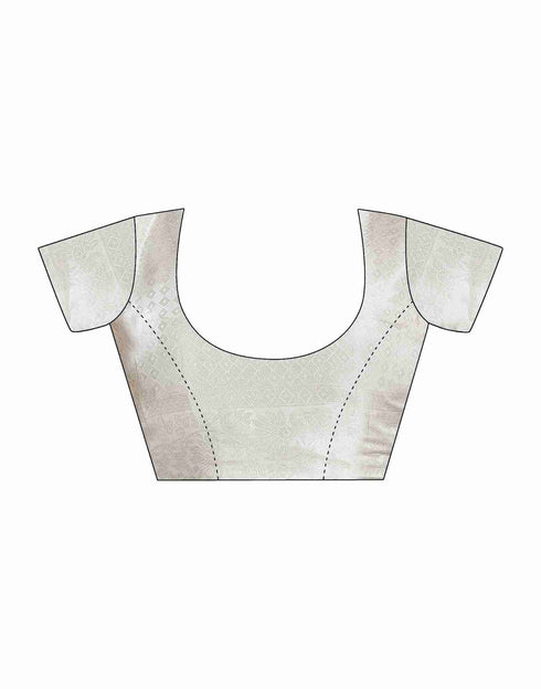 Sudathi White Woven Kanjivaram Silk Saree