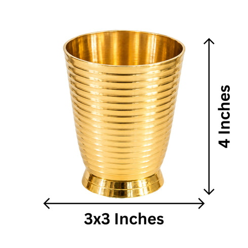 Pure Brass Handcrafted Tumbler Glass | Pack of 2