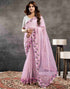 Sudathi Light Pink Embroidery Net Saree