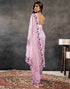 Sudathi Light Pink Embroidery Net Saree