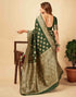Sudathi Dark Green Woven Banarasi Silk Saree