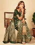 Sudathi Dark Green Woven Banarasi Silk Saree
