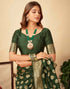Sudathi Dark Green Woven Banarasi Silk Saree