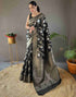 Sudathi Black Woven Banarasi Silk Saree
