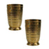 Pure Brass Embossed Design Tumbler Glass | Pack of 2