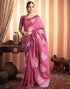 Sudathi Dark Pink Woven Banarasi Silk Saree