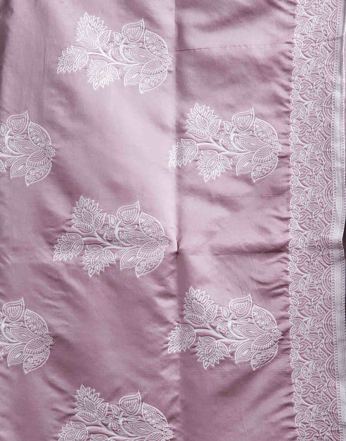 Sudathi Dusty Mauve Woven Banarasi Silk Saree
