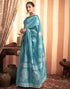 Sudathi Blue Woven Banarasi Silk Saree