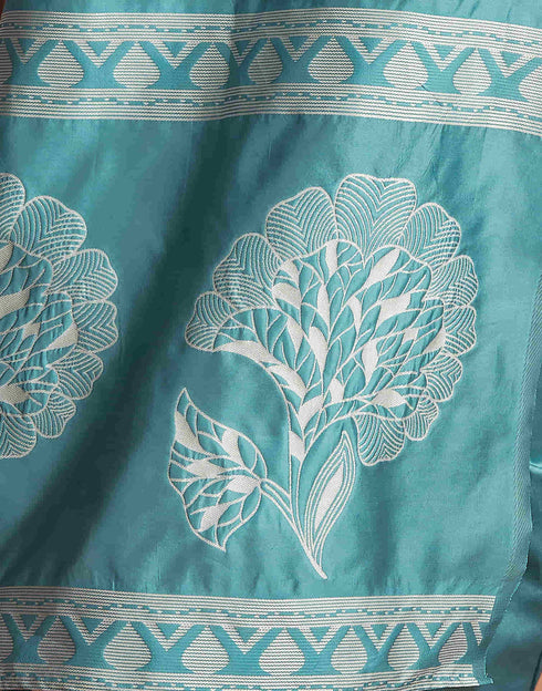 Sudathi Blue Woven Banarasi Silk Saree