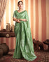 Sudathi Pista Green Woven Banarasi Silk Saree