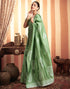 Sudathi Pista Green Woven Banarasi Silk Saree