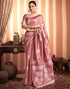 Sudathi Dusty Rose Pink Woven Banarasi Silk Saree