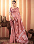 Sudathi Dusty Rose Pink Woven Banarasi Silk Saree
