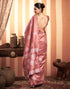 Sudathi Dusty Rose Pink Woven Banarasi Silk Saree