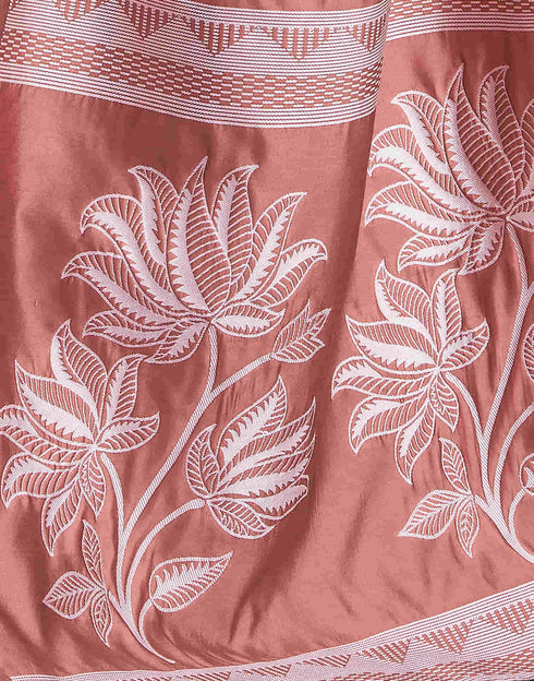 Sudathi Dusty Rose Pink Woven Banarasi Silk Saree