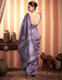 Sudathi Dusty Purple Woven Banarasi Silk Saree