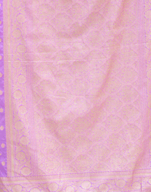 Sudathi Lavender Woven Banarasi Silk Saree