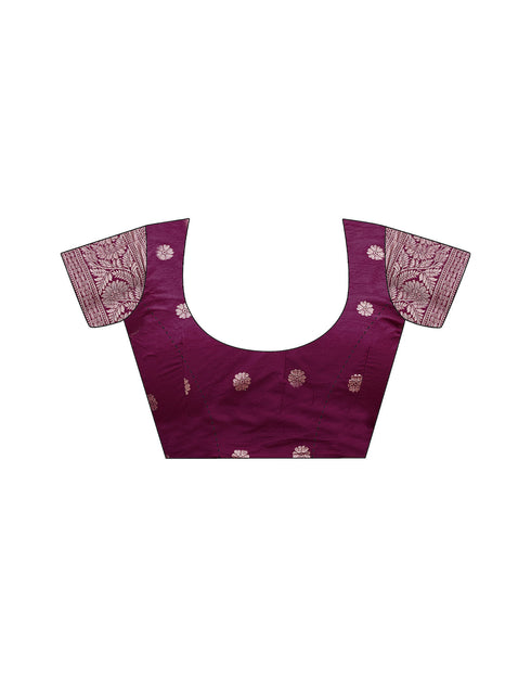 Sudathi Lavender Woven Banarasi Silk Saree