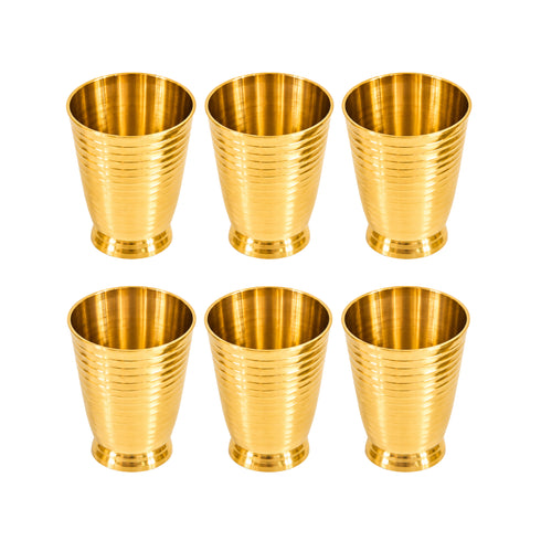 Pure Brass Handcrafted Tumbler Glass | Pack of 6