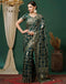 Sudathi Dark Green Woven Banarasi Cotton Saree