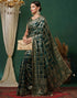 Sudathi Dark Green Woven Banarasi Cotton Saree