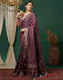 Sudathi Wine Woven Banarasi Cotton Saree