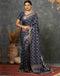 Sudathi Navy Blue Woven Banarasi Cotton Saree