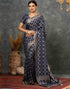 Sudathi Navy Blue Woven Banarasi Cotton Saree