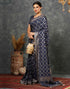 Sudathi Navy Blue Woven Banarasi Cotton Saree