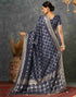 Sudathi Navy Blue Woven Banarasi Cotton Saree