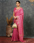 Sudathi Bright Pink Woven Banarasi Cotton Saree