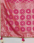 Sudathi Bright Pink Woven Banarasi Cotton Saree