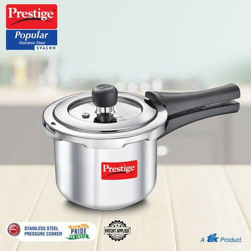 Prestige Svachh Popular Spillage Control Stainless Steel Pressure Cooker Silver 1.5 L