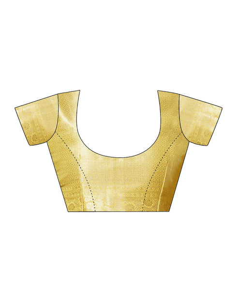 Sudathi Yellow Woven Banarasi Georgette Saree
