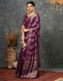 Sudathi Wine Woven Banarasi Georgette Saree