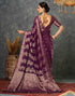 Sudathi Wine Woven Banarasi Georgette Saree