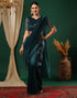 Sudathi Rama Blue Embroidery Plain Net Saree