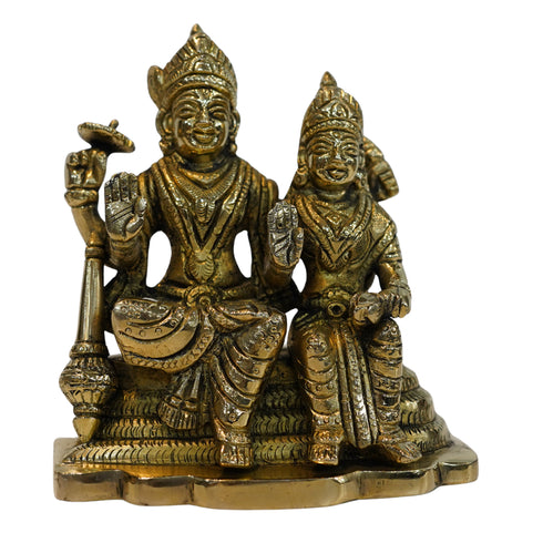 Brass Vishnu Lakshmi on Sheshnag Statue 1234g