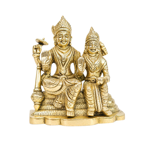 Brass Vishnu Lakshmi on Sheshnag Statue 1234g