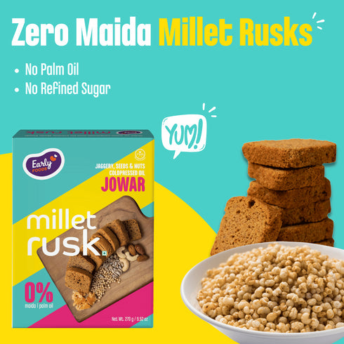 Early Foods Jowar Millet Rusk